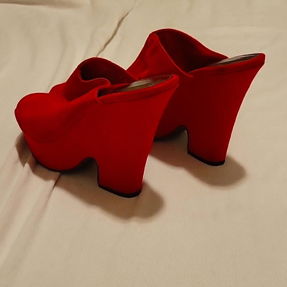 Red Wedge Pumps - Picture 2 of 4
